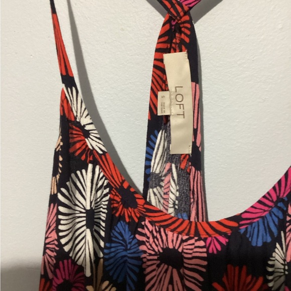 Loft Racerback Tank Bottom Ruffle Vibrant Colors Small - Picture 3 of 8